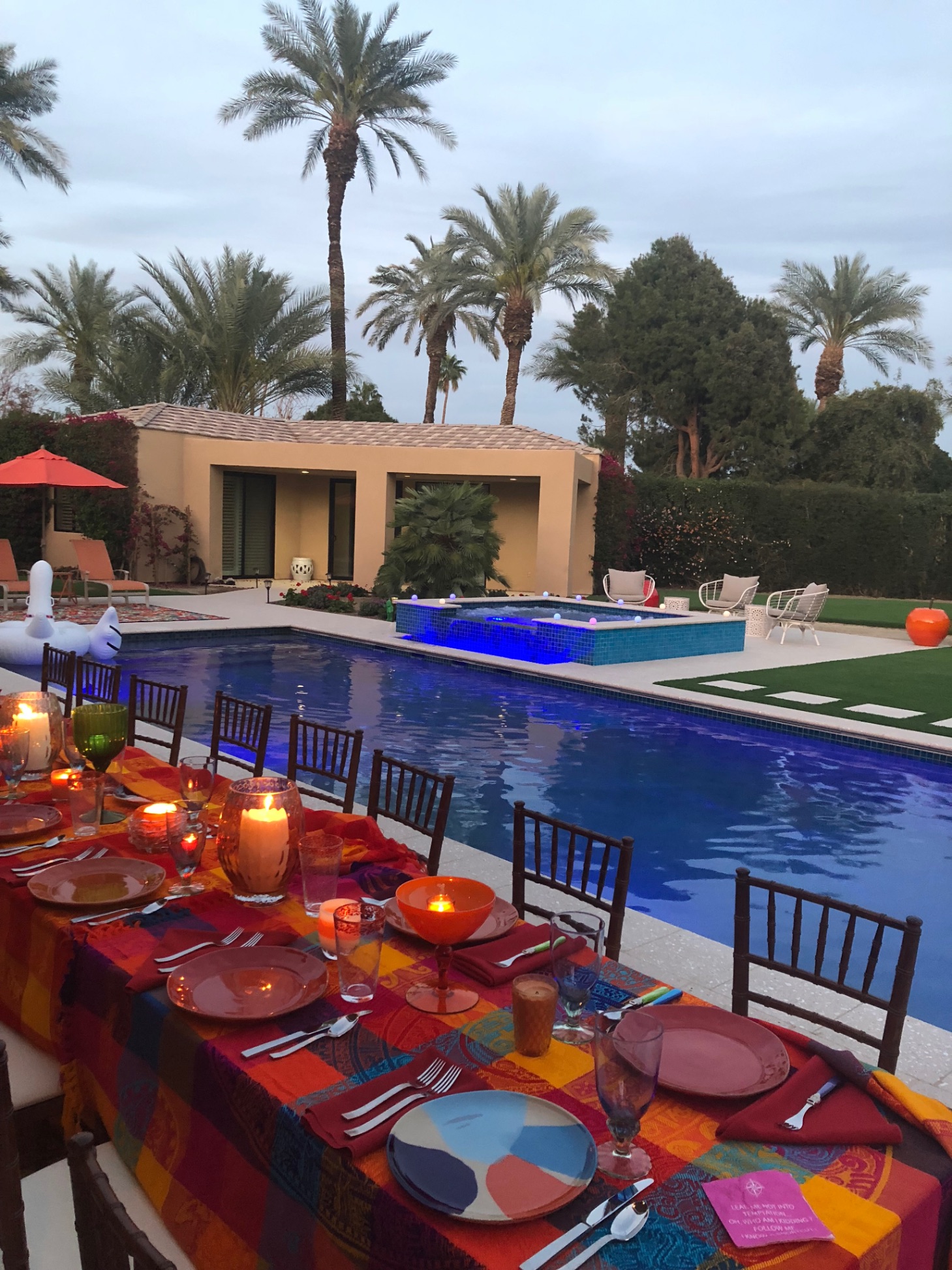 Poolside Dinner & Spa Lighting